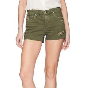 AG The Bryn Ex - Boyfriend Cut Off Distressed Short Green 25